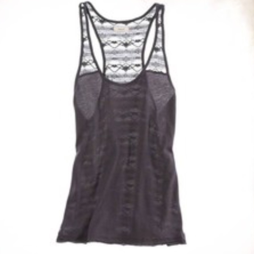 Aerie Gray Lace Tank Top